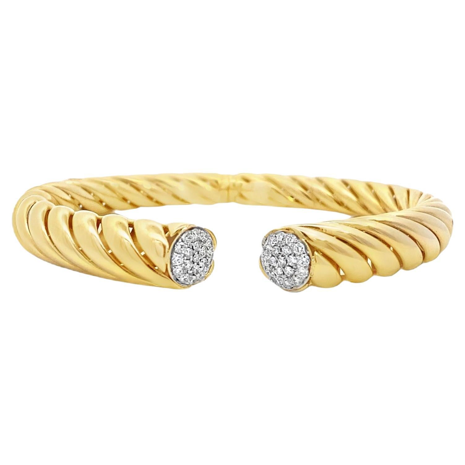 Maurice Fine Jewelry - Manschettenarmreif aus Gelbgold und Diamanten