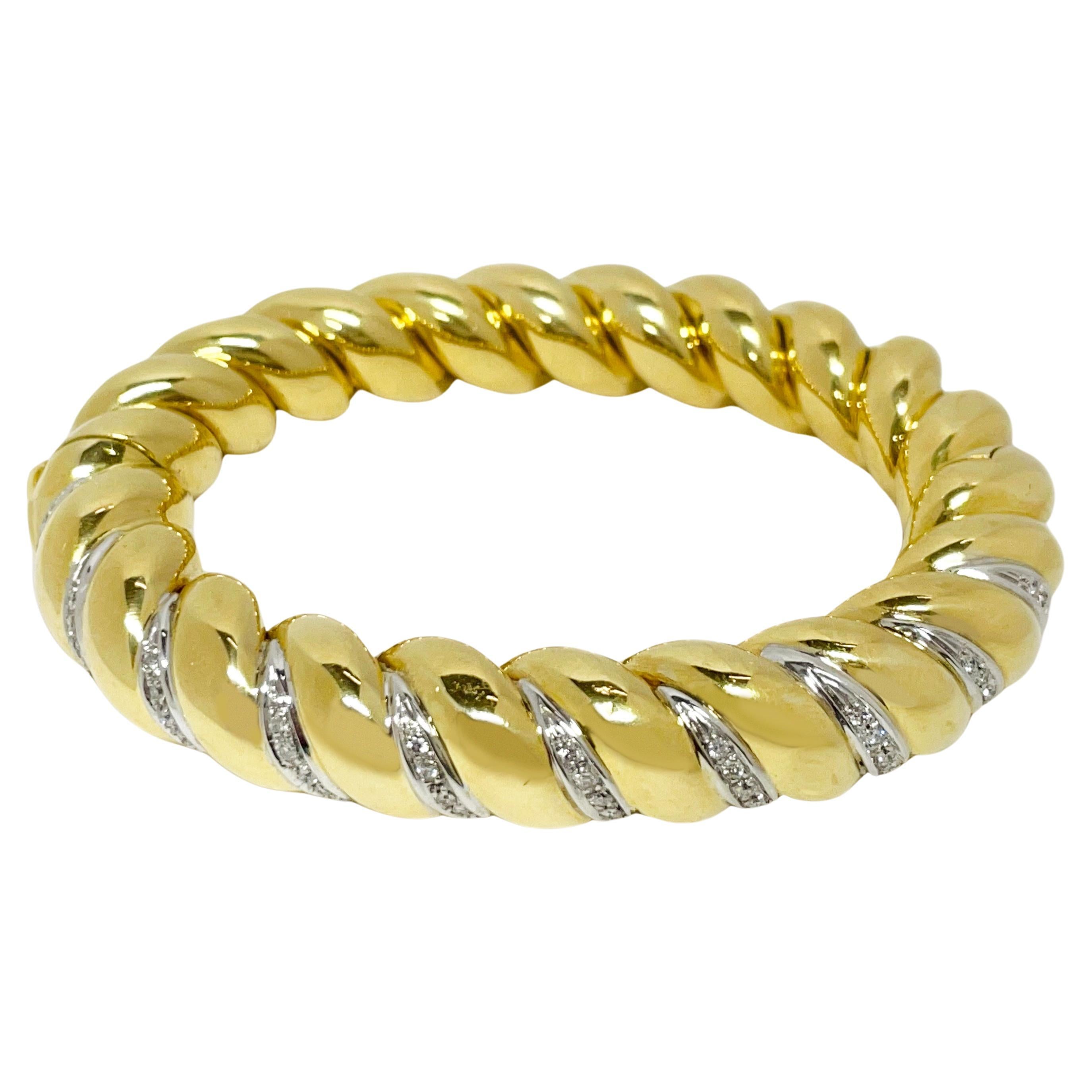 Yellow Gold Diamond Cuff Bracelet