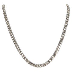 Yellow Gold Diamond Curb Chain Necklace 15 1/4" - 10k Round Brilliant 6.48ctw