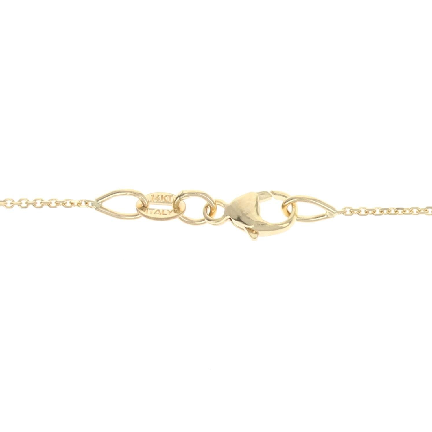 Women's Yellow Gold Diamond Curved Bar Necklace - 14k Round Brilliant .28ctw Adjustable For Sale