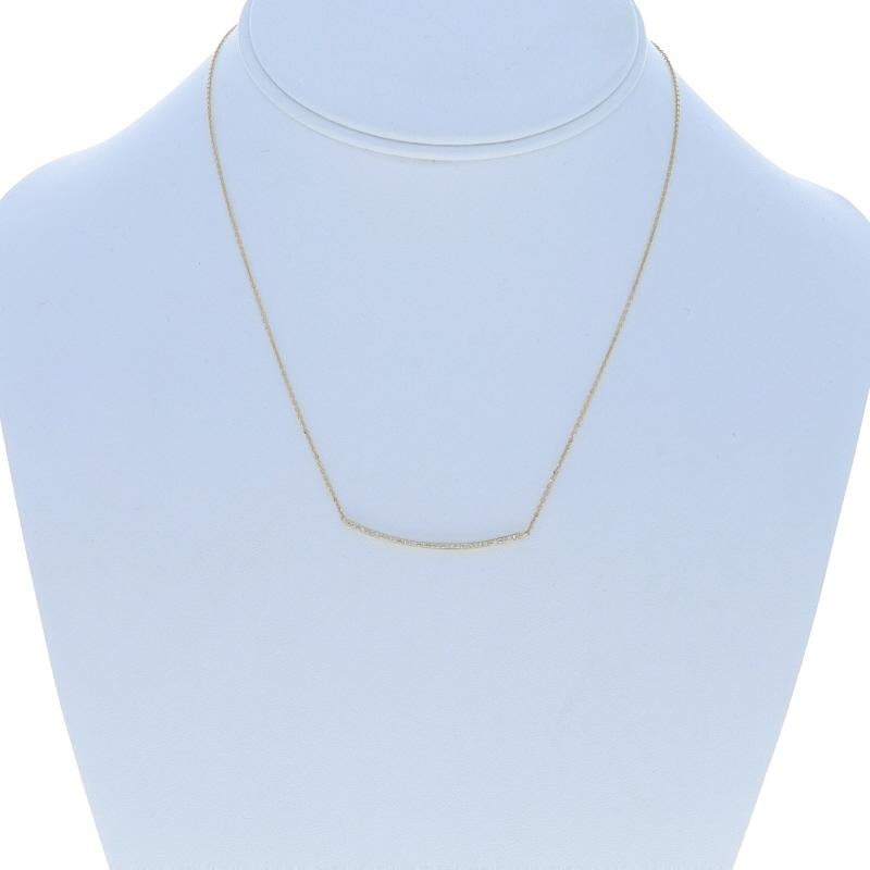 Taglio rotondo Collana con ciondolo a barre curve di diamanti in oro giallo da 16