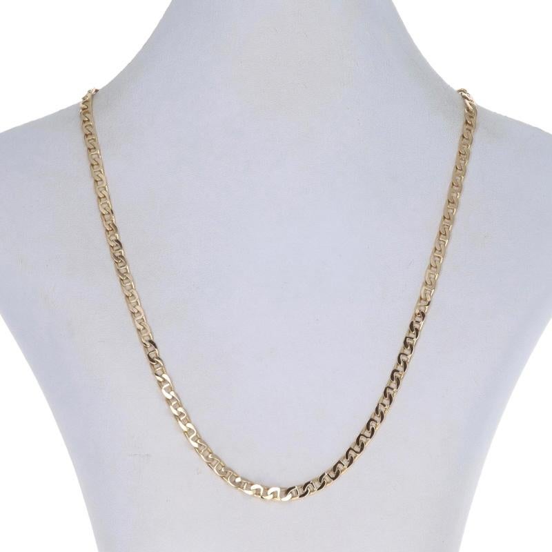 Yellow Gold Diamond Cut Anchor Chain Necklace 18