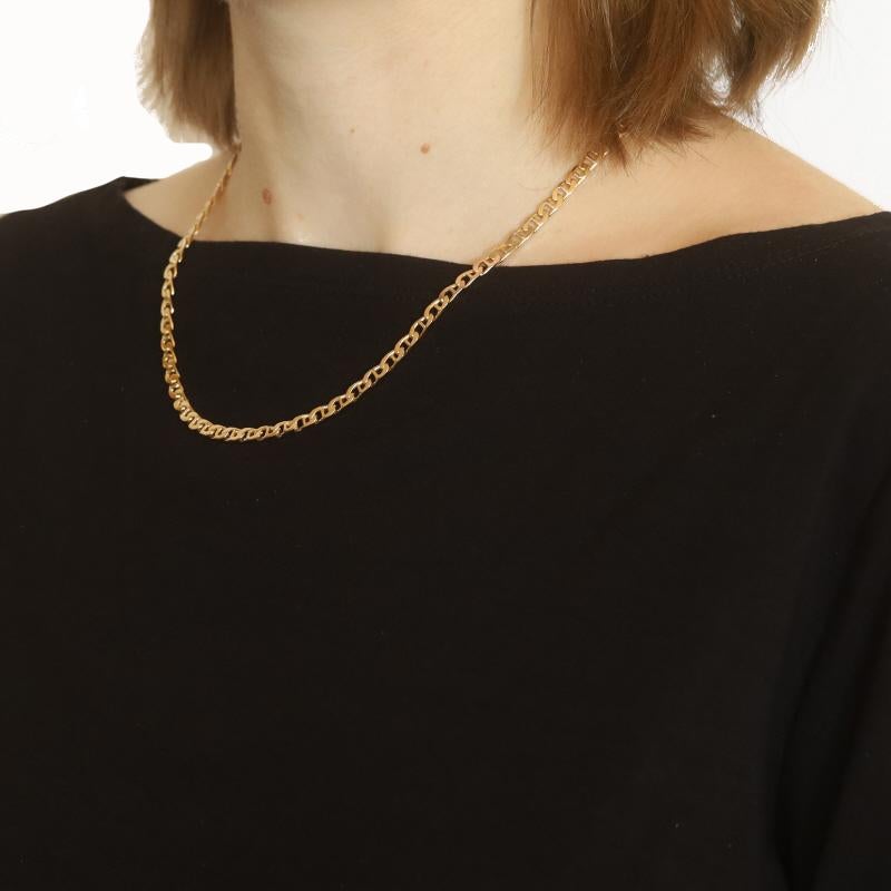 Women's or Men's Yellow Gold Diamond Cut Anchor Chain Necklace 18