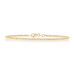 Yellow Gold Diamond Cut Bead Bangle Bracelet 6 3/4" 14k