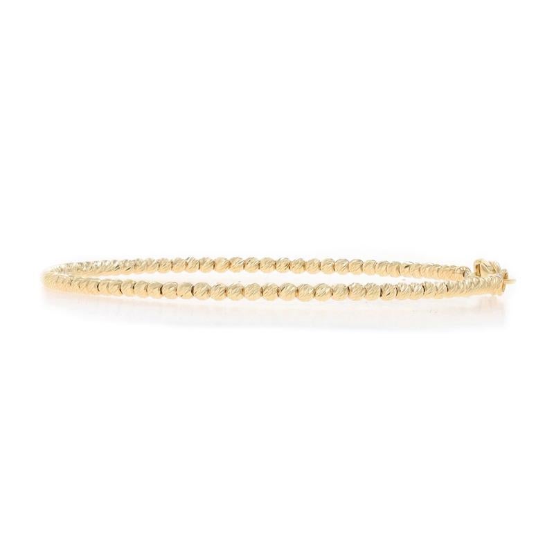 Gelbgold Diamantschliff Perle Armreif Armband 6 3/4