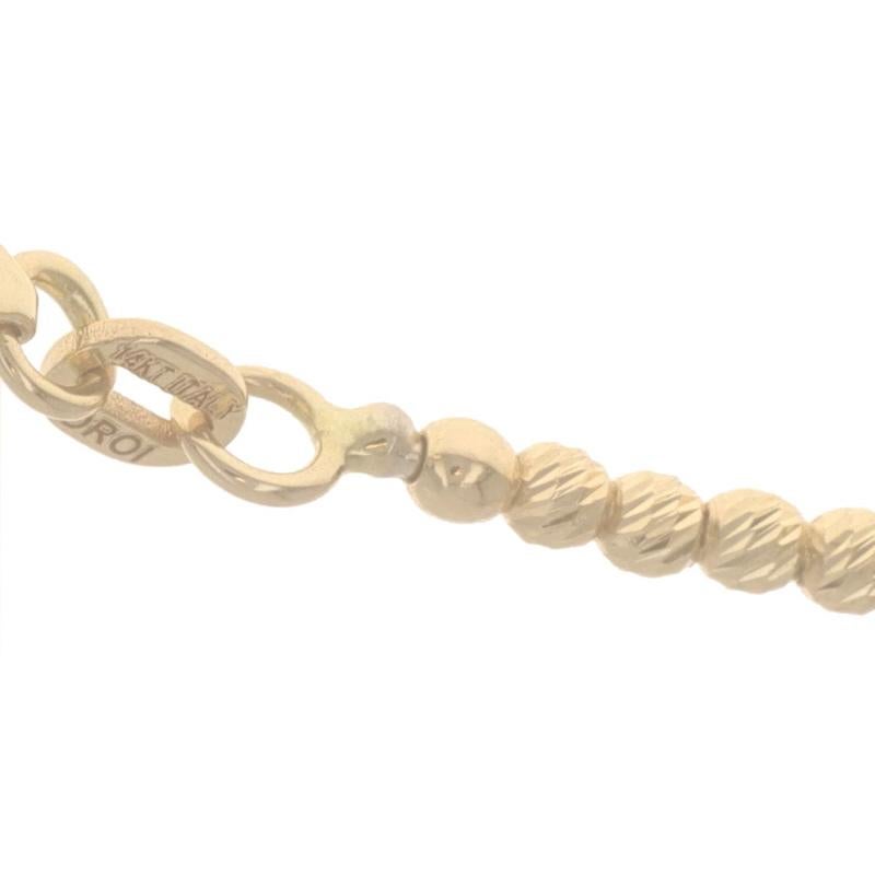 Gelbgold Diamantschliff Perle Armreif Armband 6 3/4