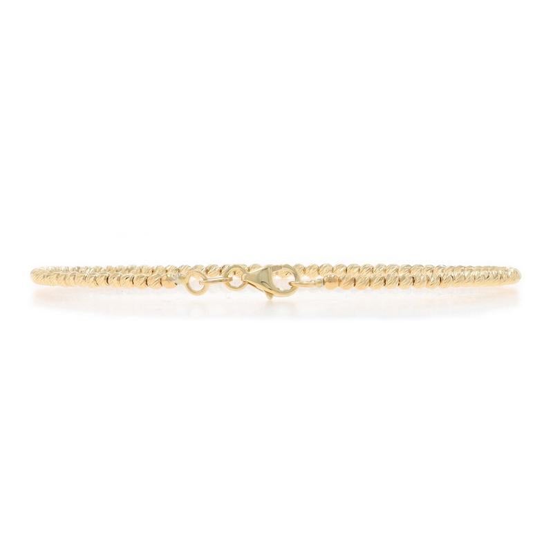 Gelbgold Diamantschliff Perle Armreif Armband 6 3/4