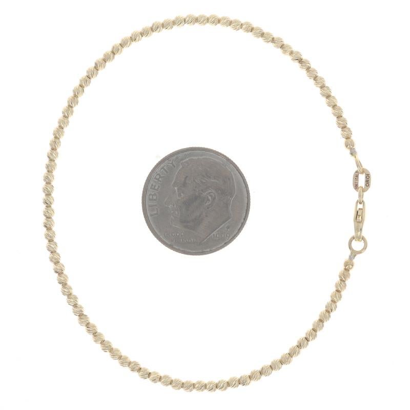 Gelbgold Diamantschliff Perle Armreif Armband 6 3/4