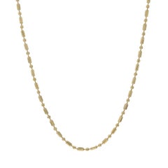 Yellow Gold Diamond Cut Bead Chain Necklace 16" - 14k