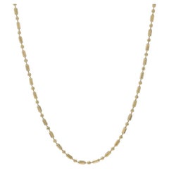 Yellow Gold Diamond Cut Bead Chain Necklace 16" - 14k