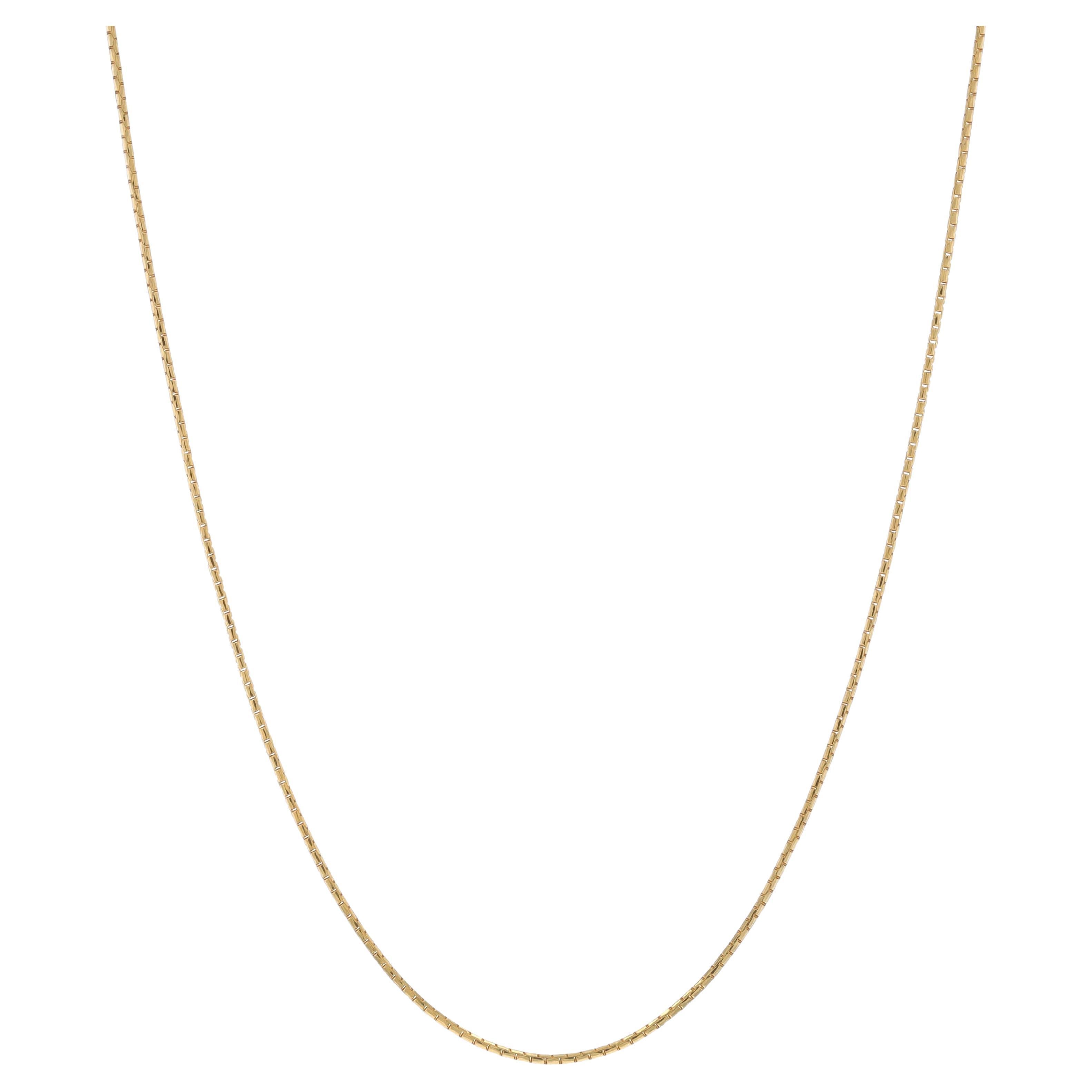 Yellow Gold Diamond Cut Box Chain Necklace 18" - 18k Italy