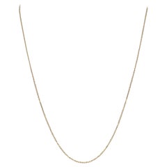 Yellow Gold Diamond Cut Cable Chain Necklace, 14 Karat Lobster Claw Clasp
