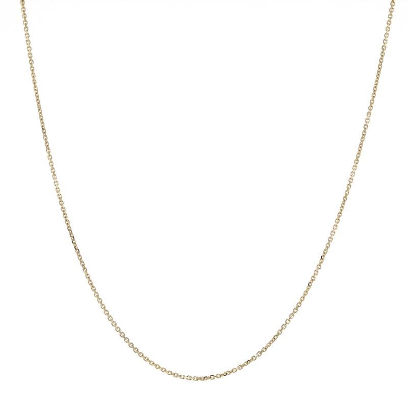 Metal Content: 14k Yellow Gold  

Chain Style: Diamond Cut Cable
Closure Type: Lobster Claw Clasp

Measurements: 
Adjustable Length: 15 3/4