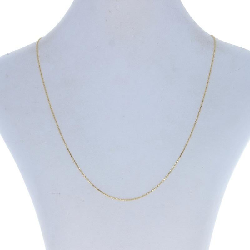 Yellow Gold Diamond Cut Cable Chain Necklace - 14k Adjustable Length In New Condition For Sale In Greensboro, NC