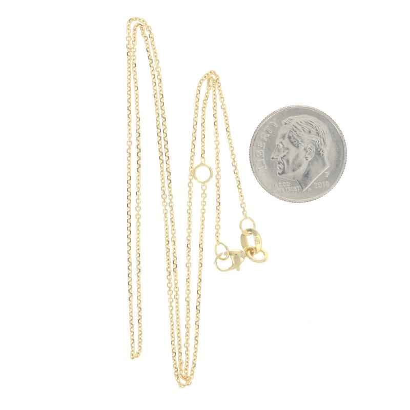 Yellow Gold Diamond Cut Cable Chain Necklace - 14k Adjustable Length For Sale 1