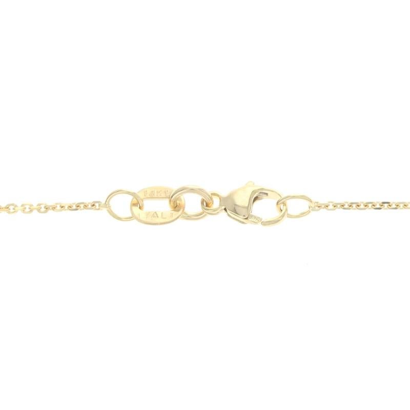 Yellow Gold Diamond Cut Cable Chain Necklace - 14k Adjustable Length For Sale 2