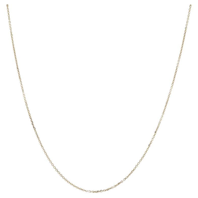 Yellow Gold Diamond Cut Cable Chain Necklace - 14k Adjustable Length