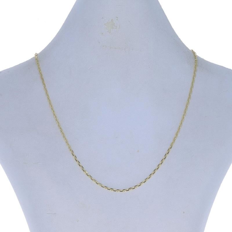 Yellow Gold Diamond Cut Cable Chain Necklace 15 3/4