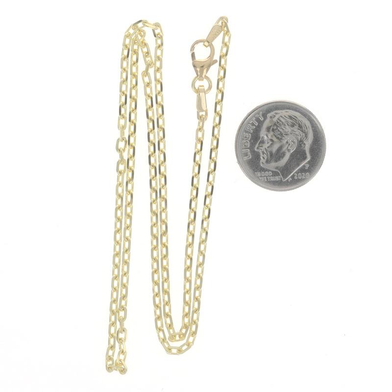 Yellow Gold Diamond Cut Cable Chain Necklace 15 3/4