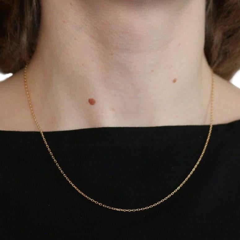 Yellow Gold Diamond Cut Cable Chain Necklace 18