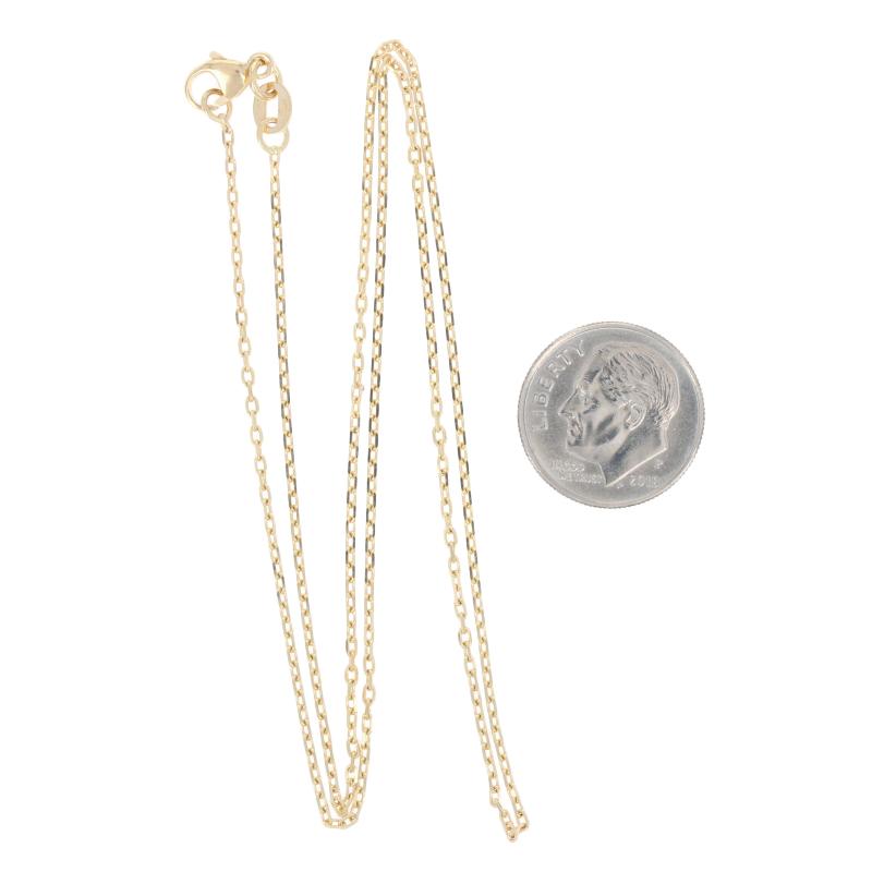 Women's or Men's Yellow Gold Diamond Cut Cable Chain Necklace 18