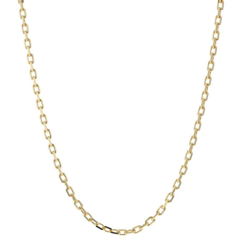 Yellow Gold Diamond Cut Cable Chain Necklace 18" - 14k Italian