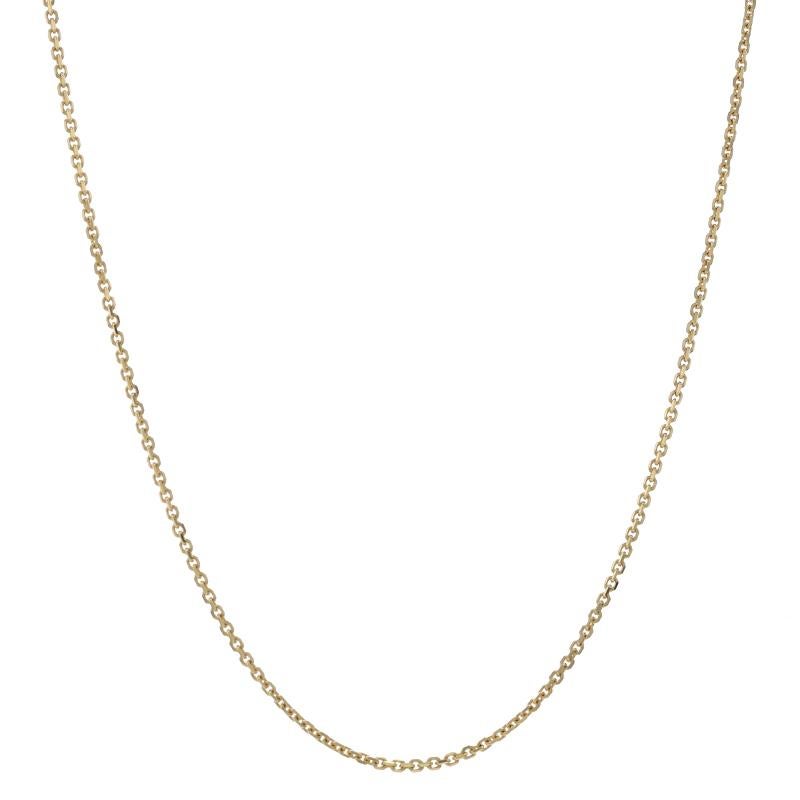 Metal Content: 14k Yellow Gold 

Chain Style: Diamond Cut Cable
Necklace Style: Chain
Fastening Type: Lobster Claw Clasp 

Measurements
Length 18