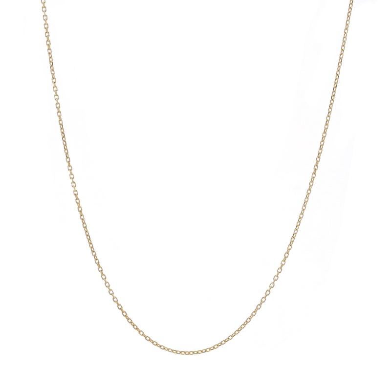 Contenu du métal : Or jaune 14k
Style de chaîne : Câble taillé en diamant
Style du collier : Chaîne
Type de fermeture : Fermoir à griffe de homard

Mesures

Longueur : 18 3/4