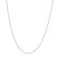 Collar de cadena por cable de oro amarillo con corte de diamante 18 3/4" - 14k