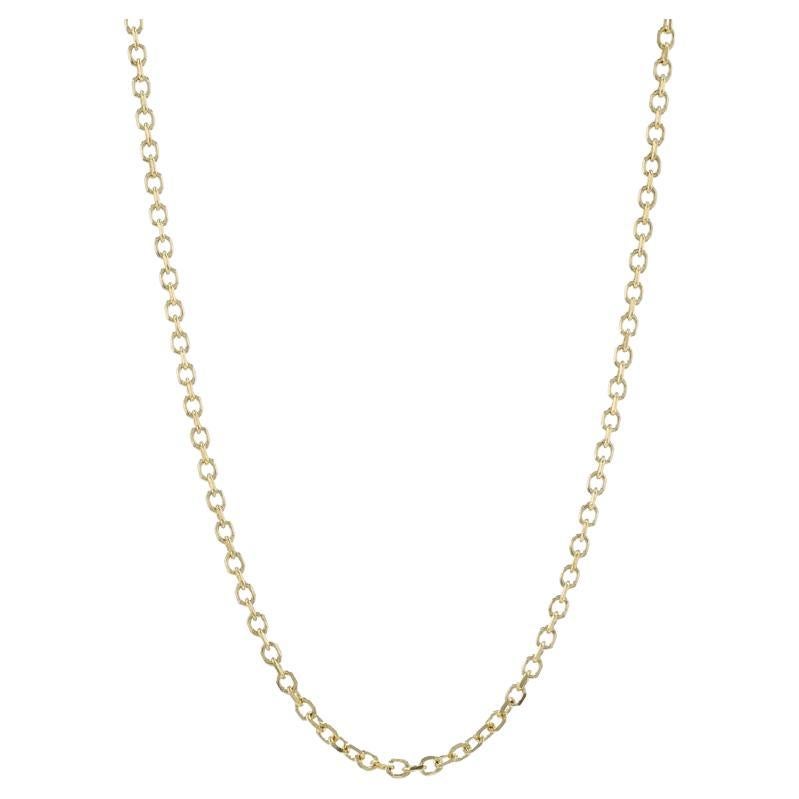 Yellow Gold Diamond Cut Cable Chain Necklace 20" - 14k For Sale