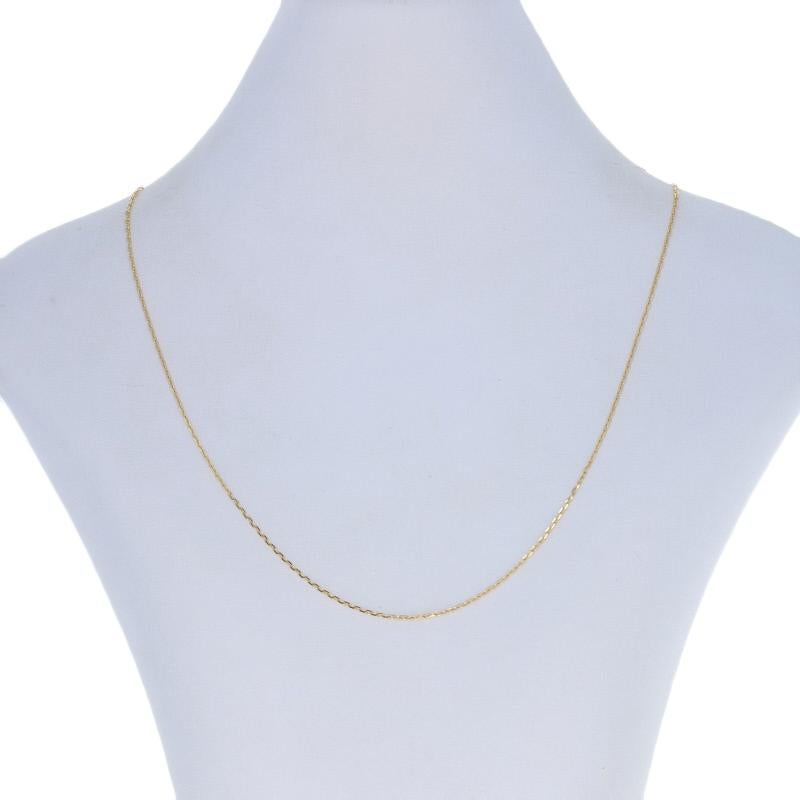 Women's Yellow Gold Diamond Cut Cable Chain Necklace 20
