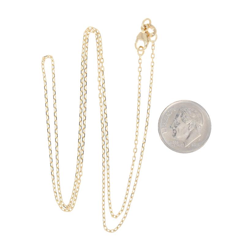 Women's or Men's Yellow Gold Diamond Cut Cable Chain Necklace 20