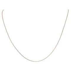 Yellow Gold Diamond Cut Cable Chain Necklace 20" - 14k Italian