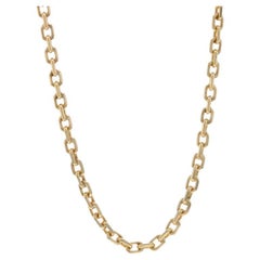 Yellow Gold Diamond Cut Cable Chain Necklace 20" - 18k Italy