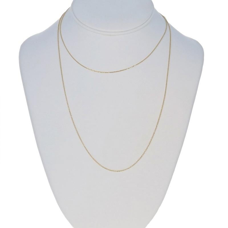 Yellow Gold Diamond Cut Cable Chain Necklace 35