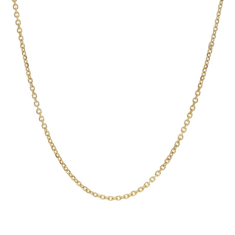 Yellow Gold Diamond Cut Cable Chain Necklace 35" - 14k