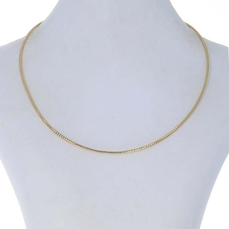 Yellow Gold Diamond Cut Cocoon Chain Necklace 15 3/4