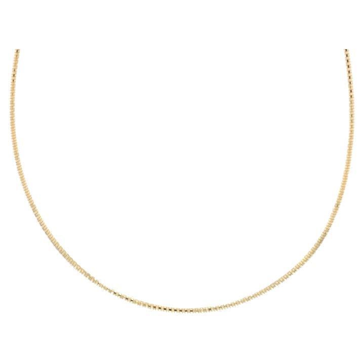 Yellow Gold Diamond Cut Cocoon Chain Necklace 15 3/4" - 14k Choker Italy