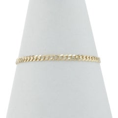 Yellow Gold Diamond Cut Curb Chain Bracelet 7" - 10k