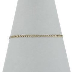 Yellow Gold Diamond Cut Curb Chain Bracelet 7" - 14k