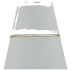 Yellow Gold Diamond Cut Curb Chain Bracelet 7" - 14k