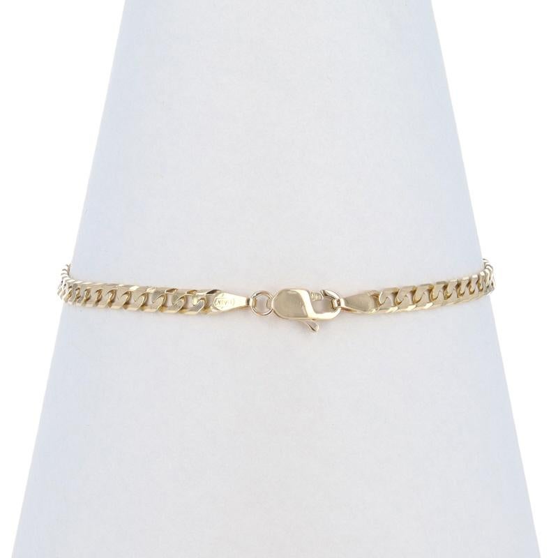 Bracelet à chaîne incurvée en or jaune et diamants taille 7