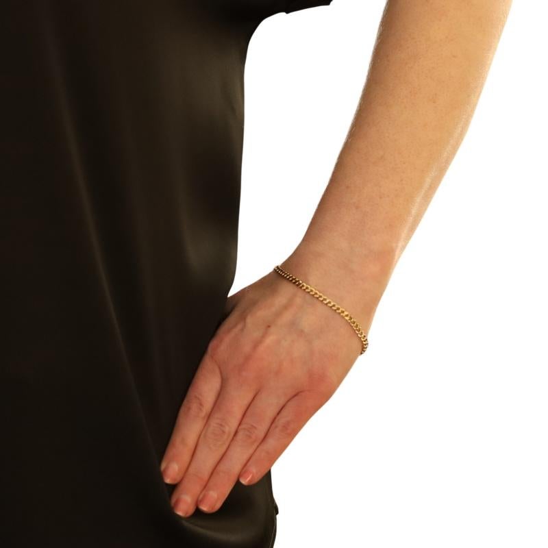 Bracelet de chaîne en or jaune avec diamants 8 1/2