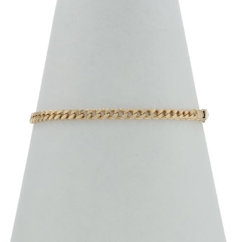 Bracelet de chaîne en or jaune avec diamants 8 1/2