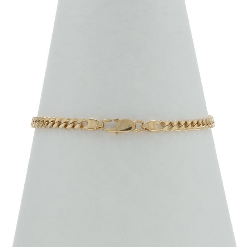 Bracelet de chaîne en or jaune avec diamants 8 1/2