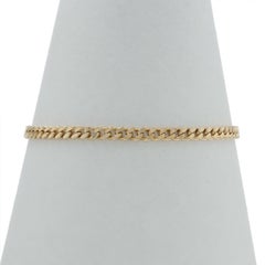 Yellow Gold Diamond Cut Curb Chain Bracelet 8 1/2" - 18k