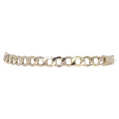 Yellow Gold Diamond Cut Curb Chain Men's Bracelet 8 1/2" - 10k Italy
