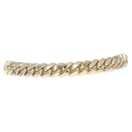 Gelbgold Diamantschliff Curb Kette Herrenarmband 9" - 14k