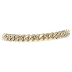 Yellow Gold Diamond Cut Curb Chain Men's Bracelet 9" - 14k