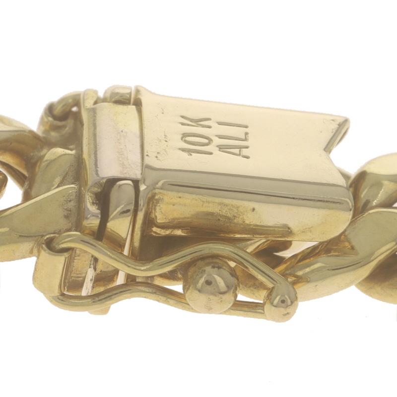 Yellow Gold Diamond Cut Curb Chain Men's Necklace 20